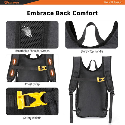 SKYSPER 15L/20L Foldable Hiking Backpack Lightweight Packable Travel Daypack with Chest Strap Small Folding Pack for Walking