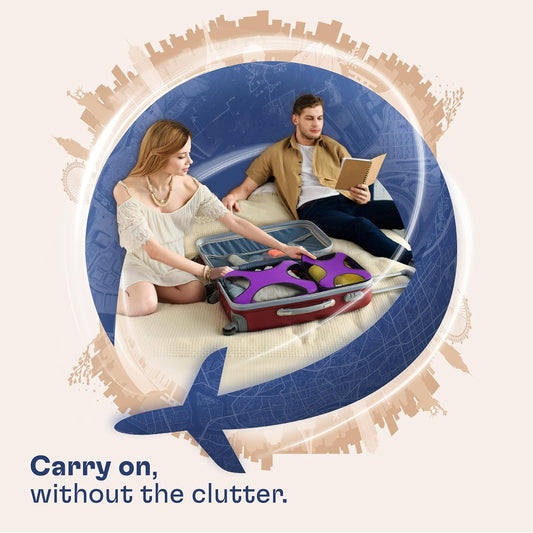 Shacke Premium 5 Packing Cubes Set - Lightweight Mesh Travel Luggage Organizers with Laundry Bag, 5-Piece Suitcase Storage System (Orchid Purple)