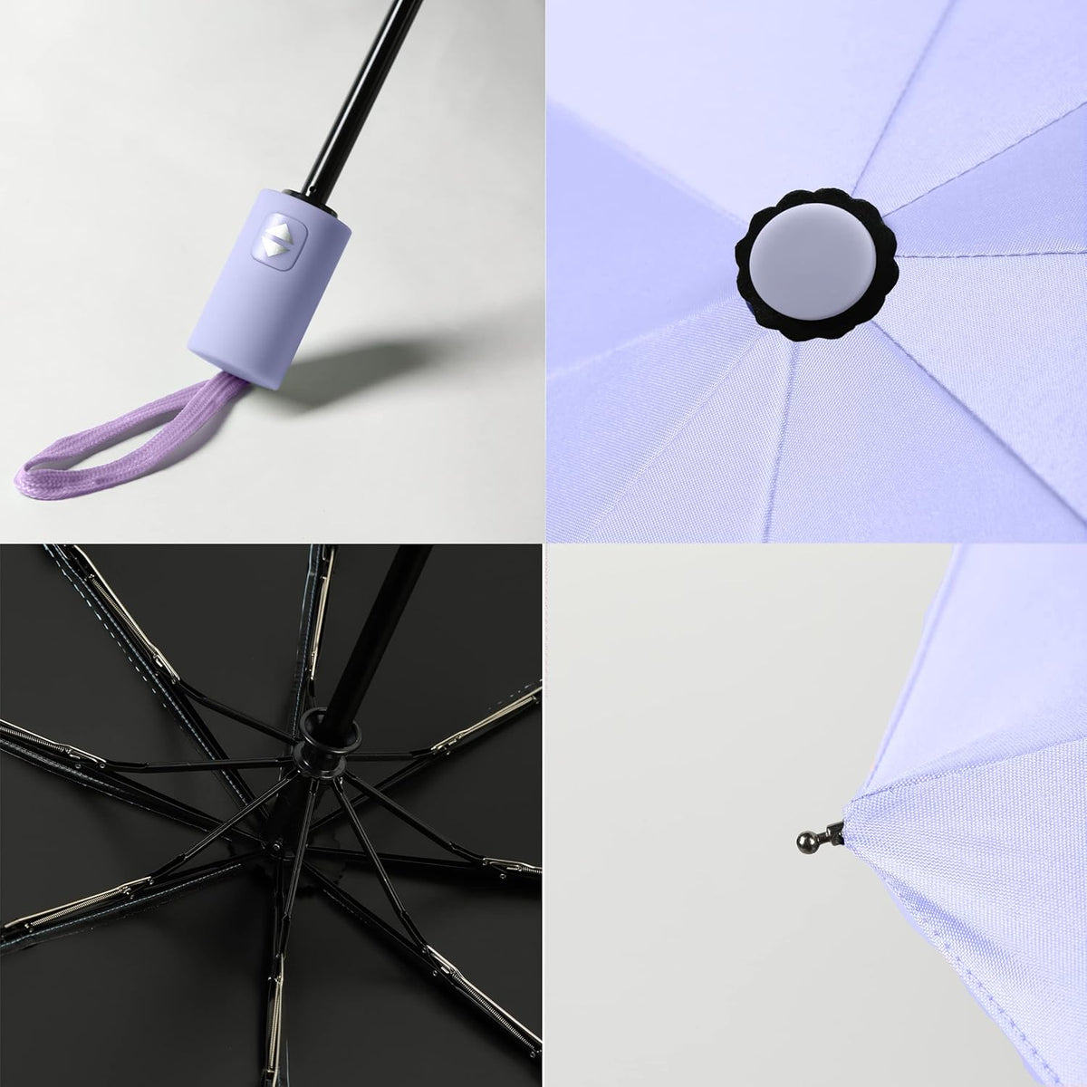 BAODINI Small UV Protection Travel Umbrella Compact for Rain and Sun UPF 50+ 41 inch Portable Umbrella for Women and Men