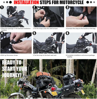 Waterproof Duffel& Luggage Bag - Motorcycle Dry Bag Tail Saddle Bags with Roll Top Closure,Large Storage Space,for Camping, Kayaking, Fishing & Traveling(Green, 20L)