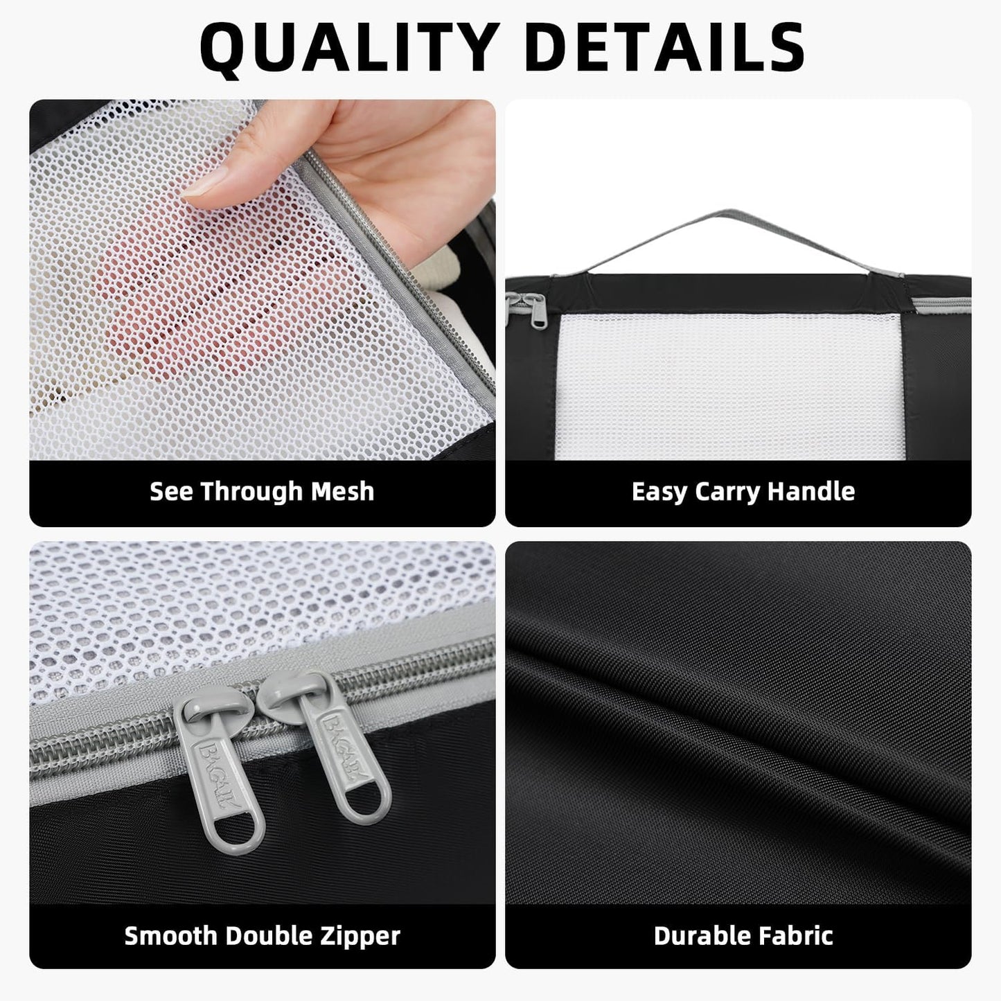 BAGAIL 6 Set/8 Set/10 Set Packing Cubes Various Sizes Packing Organizer for Travel Accessories Luggage Carry On Suitcase