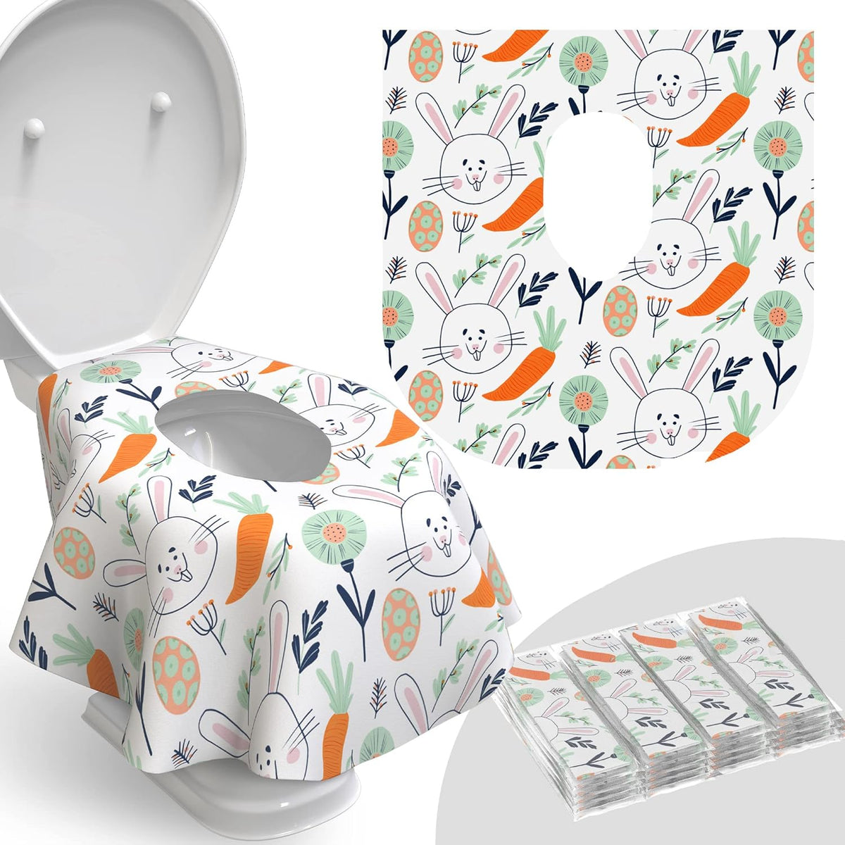 Disposable Toilet Seat Cover for Travel – 20 Pack with Covers Wrapped in Sets of 2, Non-Flushable Liners, Fits Most Seats – Kids, Toddlers, Adults
