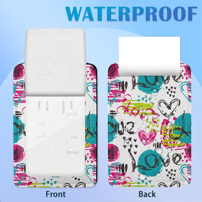 Abstract Colorful Colors Hearts 2 PCS Luggage Tags, Privacy Cover ID Label with Stainless Steel Loop and Address Card for Travel Bag Suitcase