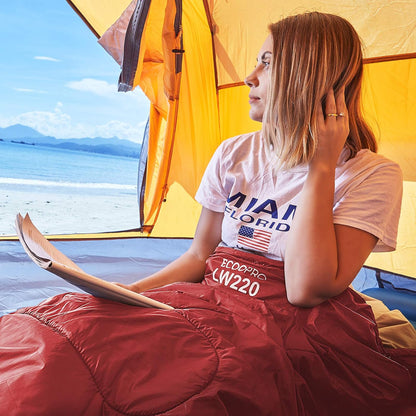 ECOOPRO Warm Weather Sleeping Bag - Portable, Waterproof, Compact Lightweight, Comfort with Compression Sack - Great for Outdoor Camping, Backpacking & Hiking-83 L x 30" W Fits Adults