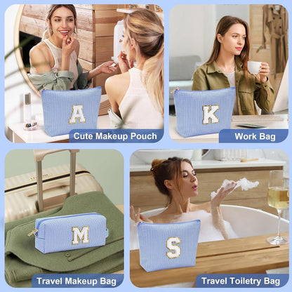 YOOLIFE Makeup Bag Cosmetic Bag, Travel Makeup Bag Portable Pouch Open Flat Make Up Organizer Bag for Toiletries Brushes Small Makeup Bag Gifts for Wife Sister Friend Teacher Girlfriend Mothers Day O