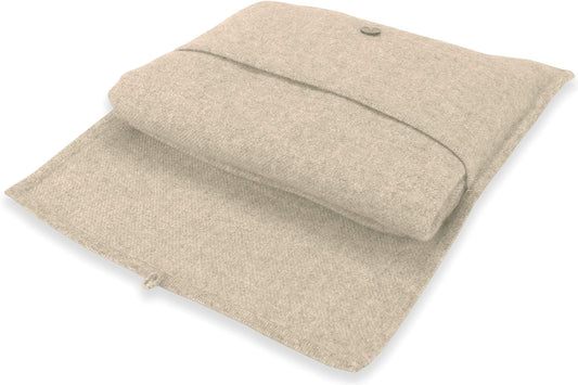 Jet&Bo 100% Pure Cashmere Travel Blanket & Storage Pouch Sand 60" x 45" in Gift Box