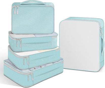 4-Piece Packing Cube Set - Lightweight Luggage Organizers for Travel, Vacation and Suitcases - Durable Accessories with Compression