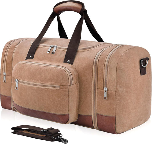 Dimayar Expandable Duffle Bag for Men, 50L Large-Capacity Weekender, Water-Resistant Mens Duffle Bags for Traveling, Lightweight & Durable Overnight Carry-On, Versatile Gym and Travel Bag