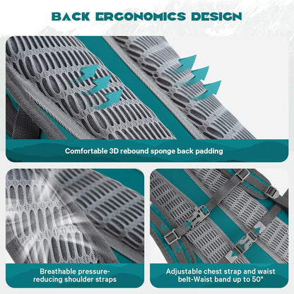 Maelstrom Hydration Hiking Backpack with 2L/3L Water Bladder, High Flow Bite Valve Camping Daypack Lightweight