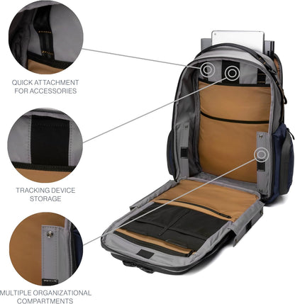 Travelpro Altitude Large Expandable Travel Laptop Backpack 30-36L, 16 Inch Laptop, Water Resistant, Work, Business, Men and Women, Stellar Navy/Grey