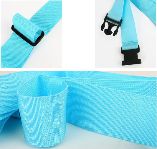 4Pcs Luggage Straps for Suitcase Travel Accessories TSA Approved, 80In Long Belts to Keep Your Suitcase Secure, Adjustable Bag Straps with Quick-Release Buckle for Travel Bag Closure, Light Blue