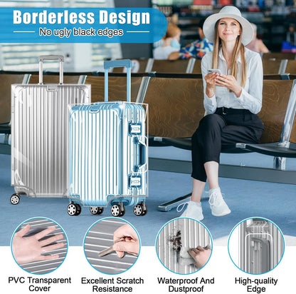 Yotako Clear PVC Suitcase Cover Tough Protector, 30 Inch Luggage Covers for Wheeled Suitcase 30"