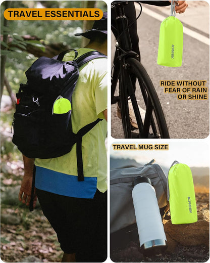 iCreek Hooded Rain Poncho with Pocket Waterproof Lightweight Unisex Raincoat Jacket for Hiking, Camping, Outdoor