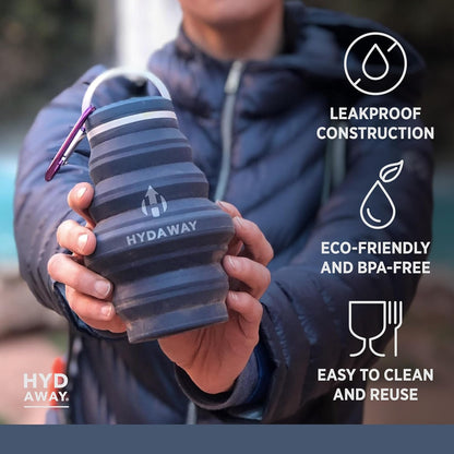 HYDAWAY 17oz Collapsible Water Bottle - BPA-Free, Leakproof, Lightweight, and Space-Saving - Perfect for Travel, Hiking, and Everyday Hydration