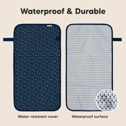 KeaBabies Portable Diaper Changing Pad, Easy Wipe Clean - Foldable Waterproof Baby Changing Mat for Diaper Bag, Compact, Lightweight, 25x13 Baby Changer Travel Essential, Machine Washable (Planets)