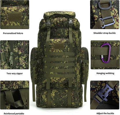 Hiking Backpack for Men 70L/100L Camping Backpack Military Rucksack Molle 3 Days Assault Pack for Climbing