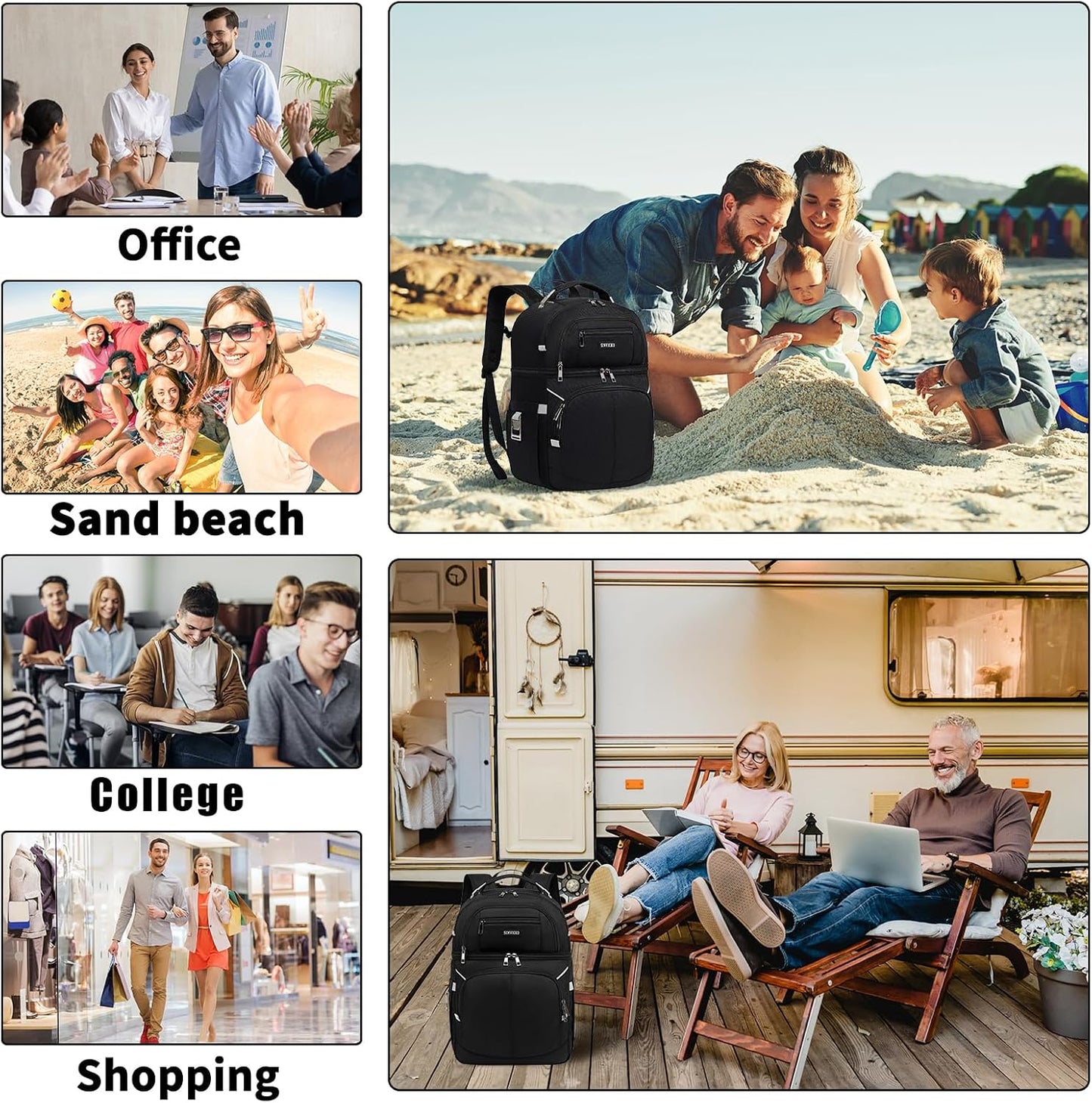 Insulated Cooler Backpack,Double Deck Leakproof Cooler Bag,Insulated Backpack Cooler Lunch Backpack for Men Women