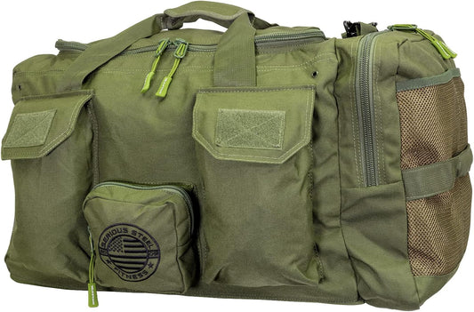 Serious Steel Fitness Heavy Duty 1000D Nylon Duffel Gym Bag (Green - Big Bud)