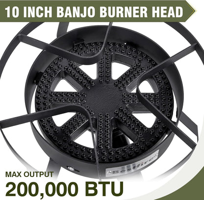 Bestfire 16" Single Propane Burner Camping Stove with Steel Braided Hose 200,000 BTU for Frying, Camping, Home Brewing and Turkey Frying