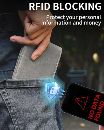 Mens Wallet Bifold Genuine Leather RFID Blocking Wallet - Image 4