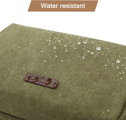 BAGSMART Toiletry Bag for Men, Canvas Travel Toiletry Organizer Dopp Kit Water-resistant Shaving Bag for Toiletries Accessories (Green, Medium)