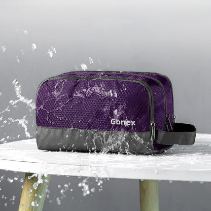 Gonex Travel Toiletry Bag Nylon, Dopp Kit Shaving Bag Toiletry Organizer Deep Purple