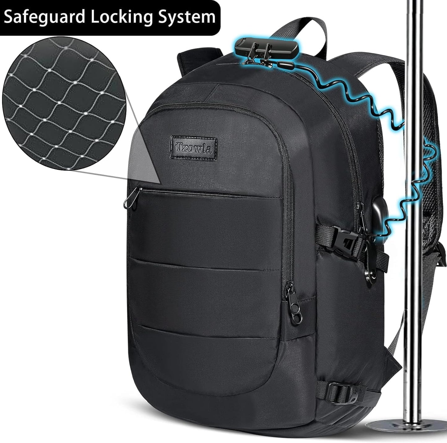 Tzowla 40 Liter Anti Theft with USB Charging Port Laptop Backpack