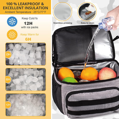 Tactical Double Deck Cooler Backpack for Men,Large Lunch Backpack with 2 Compartment,Soft Cooler Bag