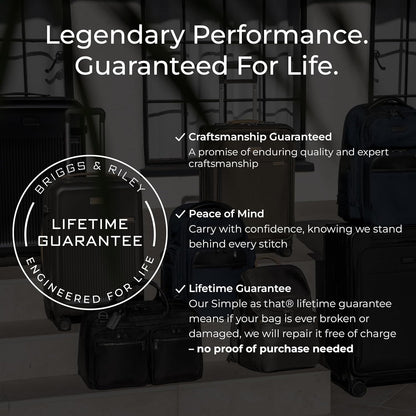 Briggs & Riley Essential 22" Carry On Expandable Spinner - Luggage for Travel, Suitcases with Wheels, Softside Rolling Bag for Men & Women, Self-Repairing Zipper - Baseline Collection, Olive