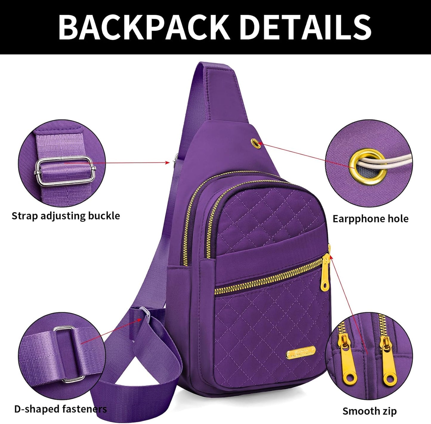 Small Sling Bag For Women Men Casual Crossbody Sling Backpack