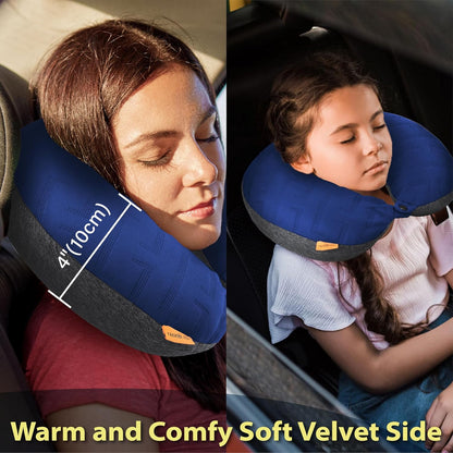 TREKOLOGY Travel Neck Pillow for Plane - Premium Airplane Neck Pillow for Sleeping - Ultimate Neck Support for Long Flights - Best Rated Travel Pillow, Comfortable Neck Rest for Airplane & Travel