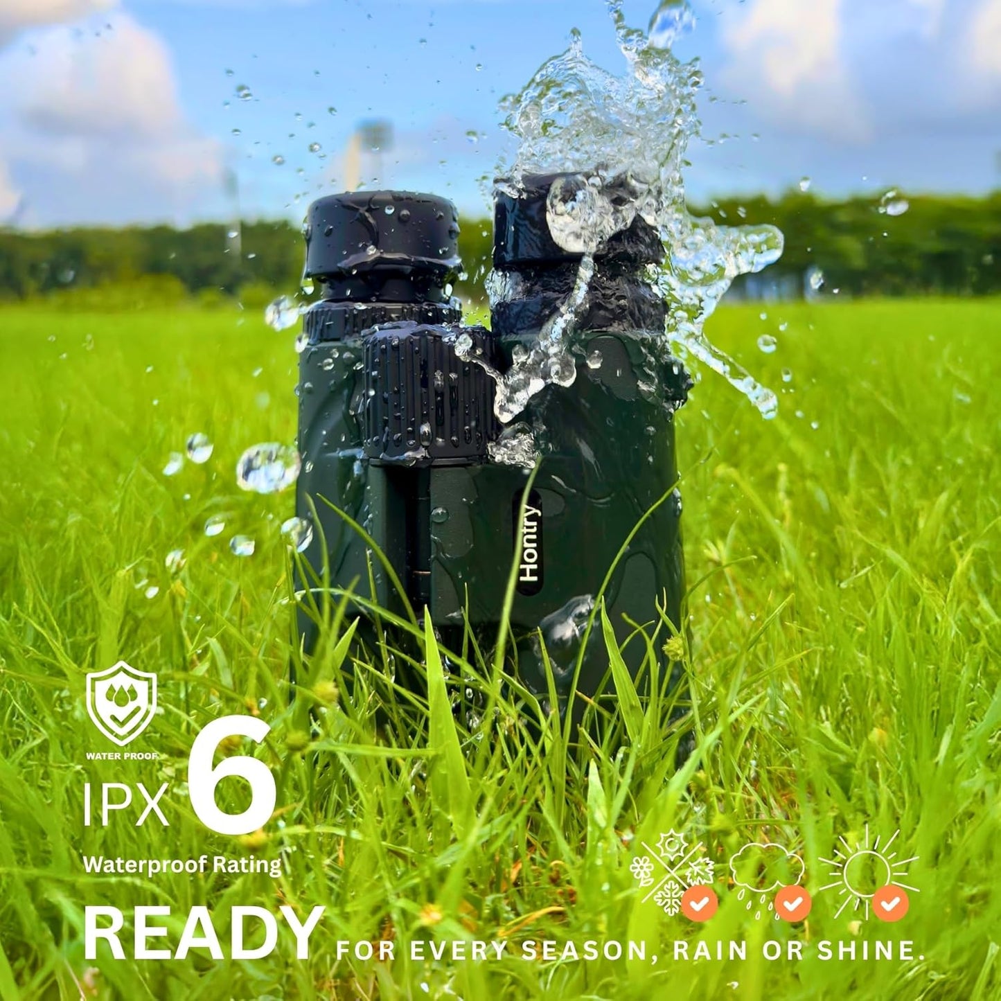 Hontry 8x42 Binoculars with IPX6 Waterproof Protection for Bird Watching, Hunting, Cruise Ship, Travel and Safari