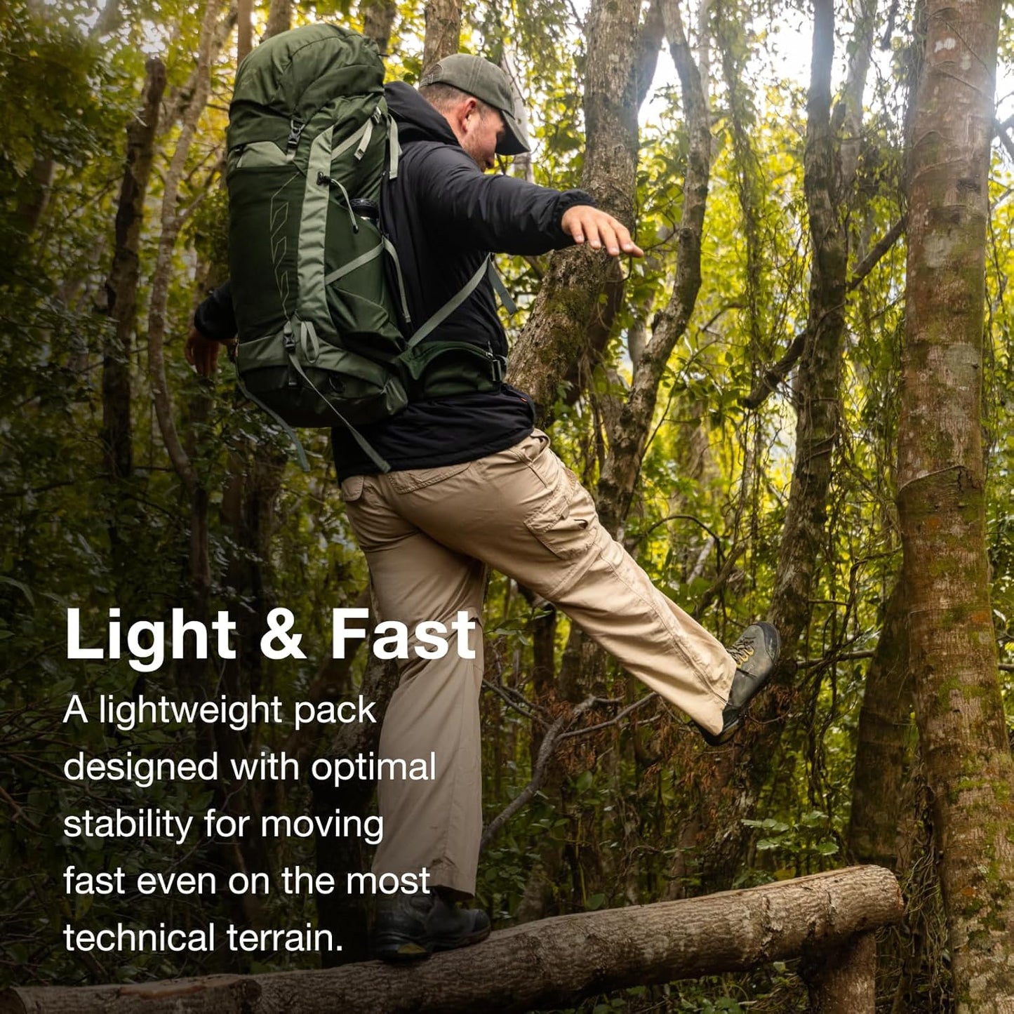 Osprey Talon 44L Men's Lightweight Hiking Backpack with Hipbelt, Black/Coal Grey, L/XL