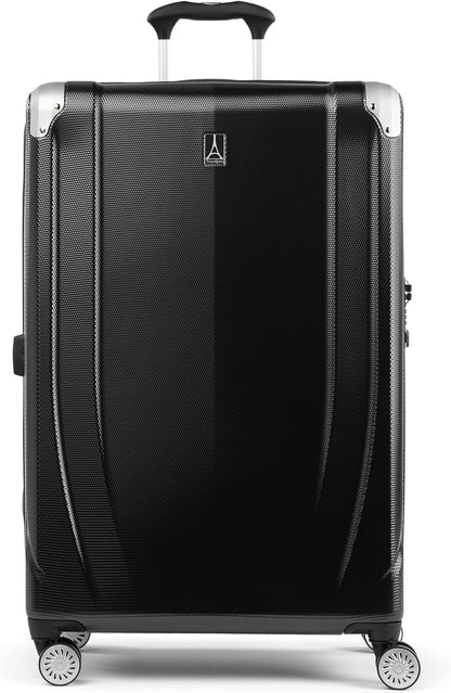 Travelpro Pathways 3 Hardside Expandable Luggage, 8 Spinner Wheels, Lightweight Hard Shell Suitcase, Checked Large 28 Inch, Black Knight