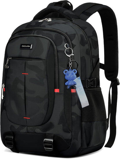 schoolbags for Middle school and high school student，high-capacity camo bookbags for Teens boys，Water Resistant Anti Theft Travel backpack with Computer compartment Fits 15.6 Inch Laptop