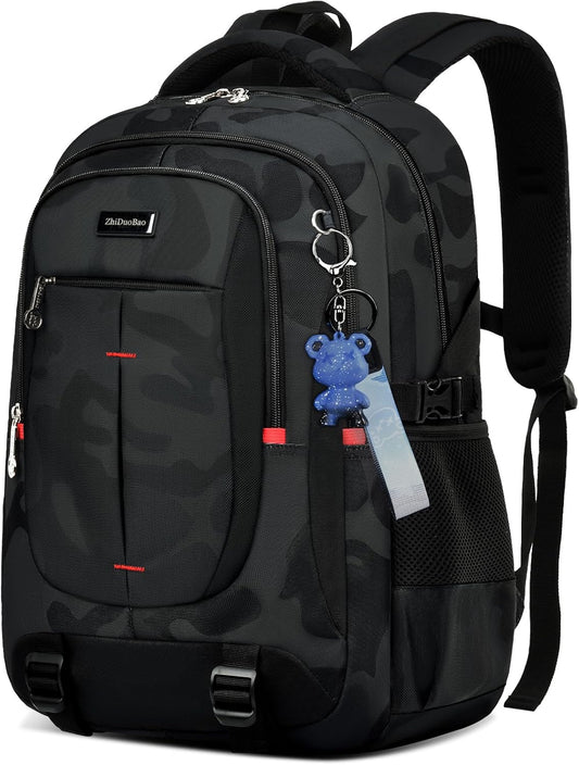 schoolbags for Middle school and high school student，high-capacity camo bookbags for Teens boys，Water Resistant Anti Theft Travel backpack with Computer compartment Fits 15.6 Inch Laptop