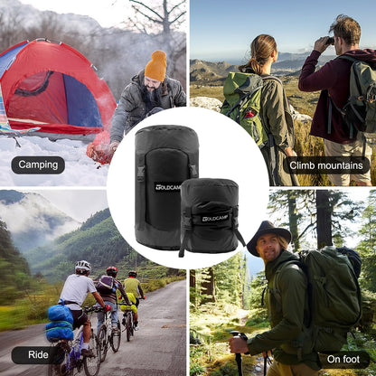 Outdoor Storage Stuff Sacks, Camping Gear Organizer (Black, L)