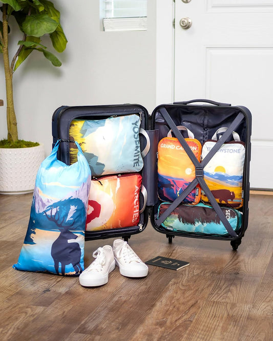 Compression Packing Cubes Set for Travel - Lightweight, Durable Clothes Organizer for Carry-On Luggage and Suitcases by TRIPPED Travel Gear