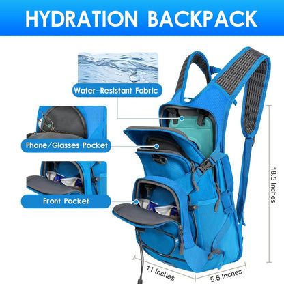 WOLT Hydration Backpack 18L Hiking Water Backpack with 2L Water Bladder for Men Women, Hydration Pack for Running Cycling Biking and Climbing
