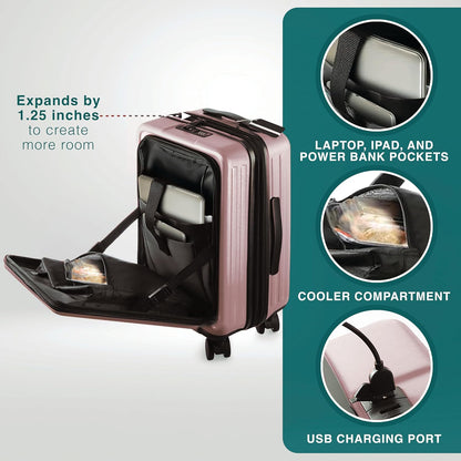 Luggage Sets 3 Piece, 22 Inch Carry on Luggage and 28 Inch Suitcases with Wheels Spinner, Durable Hard Shell Suitcase Set, Expandable Travel Suitcase, Pink