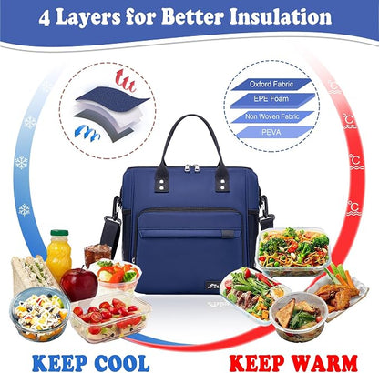 TuErCao Bule Lunch Box for Women Insulated Lunch Bag for Female Adult for Work - Image 4