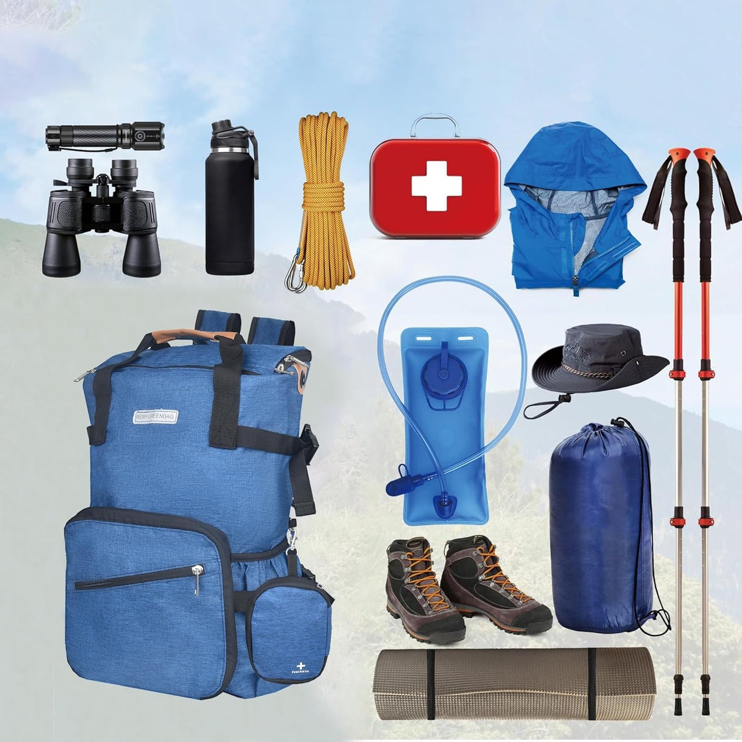 35L Foldable Waterproof Backpack For Outdoor Sports Travel Inside Wet Clothes Compartment Packable For Multiple