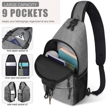 Crossbody Bags for Women Men Trendy Sling Bag Bakpack Casual Chest Bag with Convertible Shoulder Strap