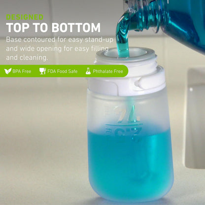 humangear GoToob+ Refillable Silicone Travel Size Bottles with Locking Cap, 3pk Set, Clear/Purple/Teal, Small (1.7 fl.oz; 53ml)