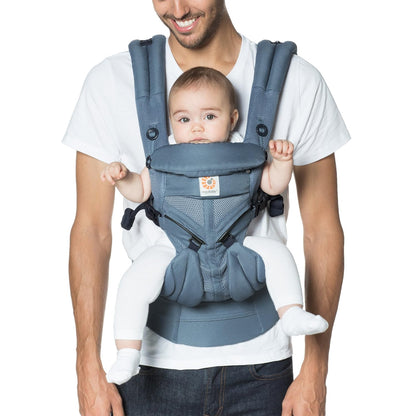 Ergobaby Omni Classic Baby Carrier Newborn to Toddler - Breathable Baby Carriers for Summer - All-Position Carrier with Lumbar Support (7-45 Pounds), Mesh, Oxford Blue