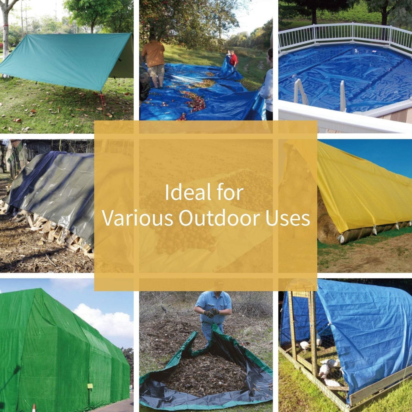 GUARD SHIELD Tarp Green 10x10 Feet Multi Purpose Waterproof Poly Tarp Cover 5mil