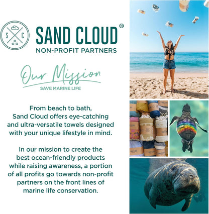 Sand Cloud Turkish Beach Towel - Sand Free - 100% Organic Turkish Cotton Yarn - Quick Dry Towel for Beach, Picnic Blanket or Throw - As Seen on Shark Tank - Mandala (Dark Grey)