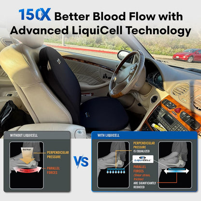 Lumbar Support Pillow for Office Chair, Car, Driving Seat, Auto, Lower Back Pain | Great Back Support with Liquid Filled Membranes | Small Size, (18" W x 18”x 1.5”)