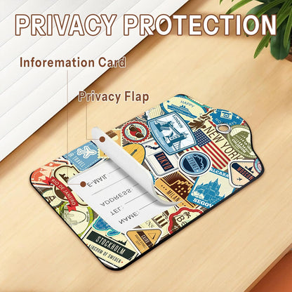 2 Pcs Leather Luggage Tags for Suitcases, Funny Suitcase Tags for Luggage, Privacy Cover ID Label with Stainless Steel Loop & Address Card, Travel Bag Suitcase Tags for Luggage Accessories Women Men