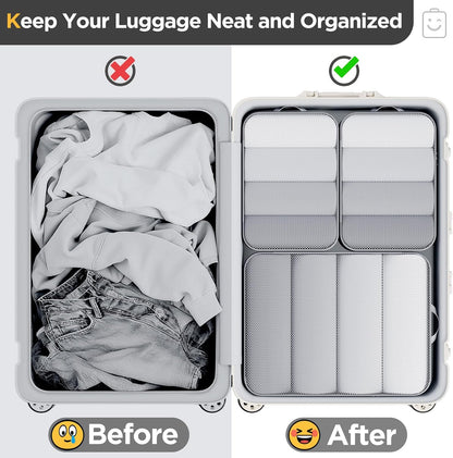 Veken 6/9/11 Set Compression Packing Cubes for Travel Essentials,Compressible Expandable Large Luggage Suitcase Organizer Bags for Clothing,Durable Space Saver Storage Bags(Gray)